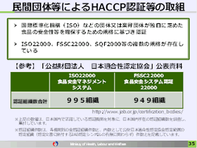 民間団体によるHACCP認証等の取組