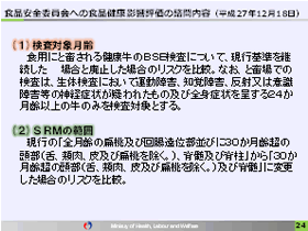 食品安全委員会への食品健康影響評価の諮問内容（平成27年12月1日）