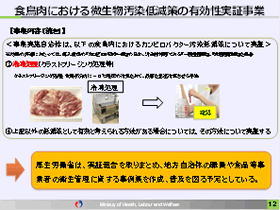 食鶏肉における微生物汚染低減策の有効性実証事業