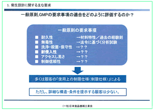 衛生設計に関する主な要求