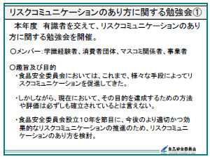 食品の安全確保と食品安全委員会の仕事